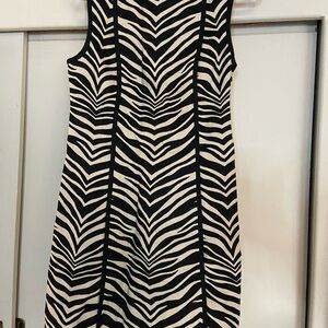 Vintage linen J. Crew Black and White Zebra Print Mini Dress